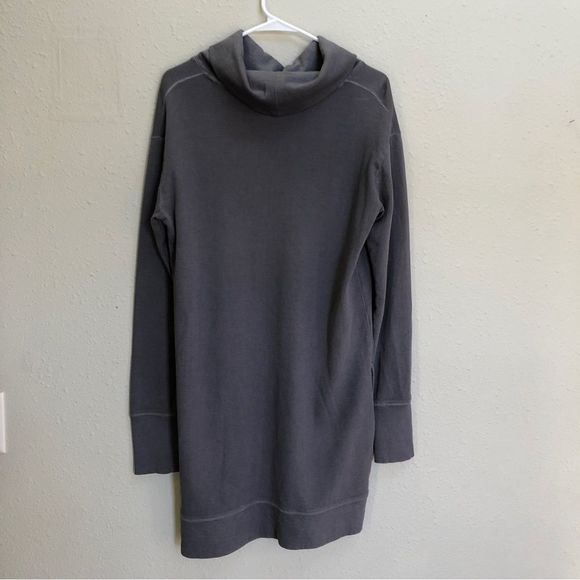 ATHLETA DRESS SMALL ECO WASH TURTLENECK SWEATSHIRT TUNIC PEBBLE GRAY SIZE MEDIUM - Picture 6 of 9